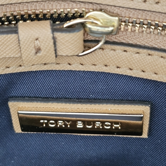 Tory Burch Tan Robinson Tote Bag w/ Extra Bag Charm - Picture 11 of 13